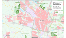 Kaartbeeld van de projectgebieden van Recreatie om de Stad