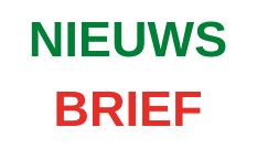 Tekst NIEUWS in groen en BRIEF in rood