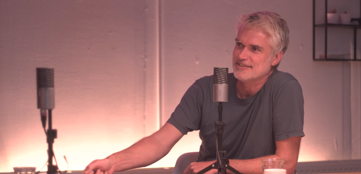 Vincent Luyendijk bij opname Groen Groeit Mee podcast